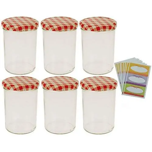 Viva Haushaltswaren 6: Konservierungsgläser/Jam-Gläser 440 ml inklusive 6 Etiketten.