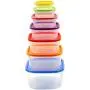 uirend Square Crisper Boxes - 7PCS Storage Jars Rainbow Coloured Plastic Tubs Microwave Freezer Box Ideal for Lunches and Meal Prep uirend Square Crisper Boxes - 7PCS Storage Jars Rainbow Coloured Plastic Tubs Microwave Freezer Box Ideal for Lunches and Meal Prep