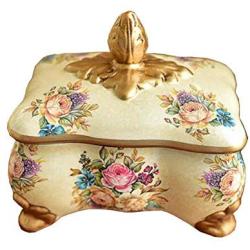 Chinashow Vintage Storage Jars Cookie Jar with Lid - Ceramic Candy Jar Tea Storage Tins Storage for Flour, Sugar, Tea, Coffee, Cookies and Candies American/European Style Peony Flower