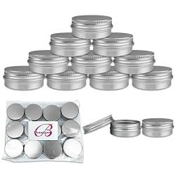 6 Pieces 30G/30ML Aluminum Silver Tin Container Jars with Screw Top Lid