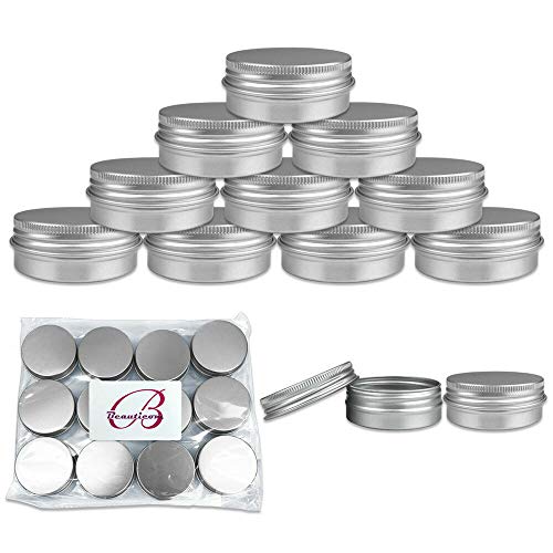6 Pieces 30G/30ML Aluminum Silver Tin Container Jars with Screw Top Lid