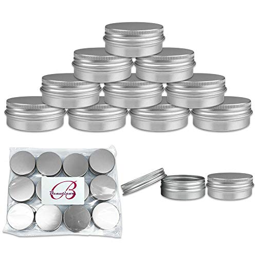 6 Pieces 30G/30ML Aluminum Silver Tin Container Jars with Screw Top Lid