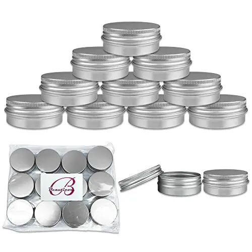 6 Pieces 30G/30ML Aluminum Silver Tin Container Jars with Screw Top Lid 6 Pieces 30G/30ML Aluminum Silver Tin Container Jars with Screw Top Lid