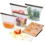 Reusable Silicone Food Storage Bags Bundle with Beeswax Food Wrap & Covers, Sandwich, Snack Bags & Containers, Eco Friendly