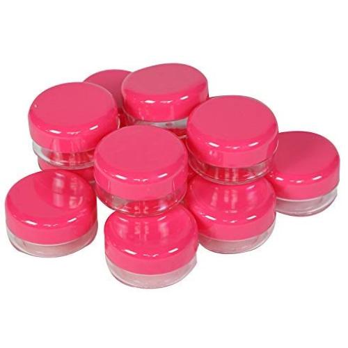 Everything Mary Round Plastic Stackable Bead Storage Twist-Top Containers - 12 Pack of Jars - Pink Organizer Storage Jars for Large, Small, Mini, Tiny Beads - Storage Organizer for Jewelry & Craft