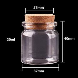 | Storage Bottles & Jars | 24pcs Dia 37mm 20ml/30ml/40ml/50ml/60ml/90ml Transparent Glass Spice Wishing Bottles Jars with Cork Stopper Wedding Favour Gift | by HUDITOOLS | 1 PCs