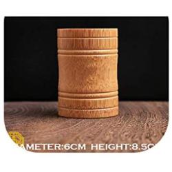 Handmade Bamboo Tea Canister Spice Caddy Storage Box Organizer Bottle Tea Set Box Kitchen Accessories Seal Cover Jar Caddy Gift,Small
