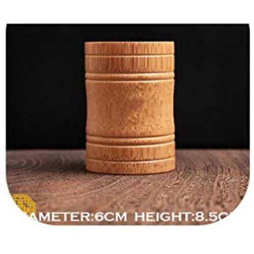 Handmade Bamboo Tea Canister Spice Caddy Storage Box Organizer Bottle Tea Set Box Kitchen Accessories Seal Cover Jar Caddy Gift,Small