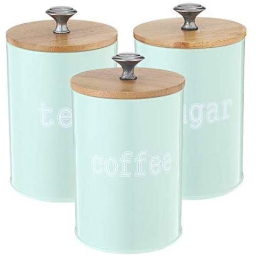 Canisters Storage Jars Sevenmore 3Pcs Tea Sugar Coffee Canisters Storage Jars Kitchen Spice Container Empty Jar