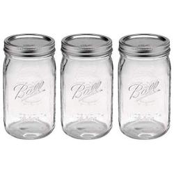 Ball Quart Jar with Silver Lid, Wide Mouth, Set of 3