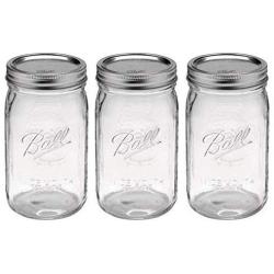 Ball Quart Jar with Silver Lid, Wide Mouth, Set of 3