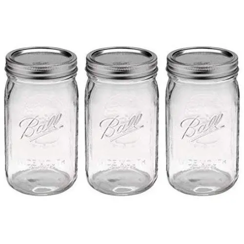 Ensemble de 3 bocaux en verre de type Ensemble de 3 bocaux en verre de type
