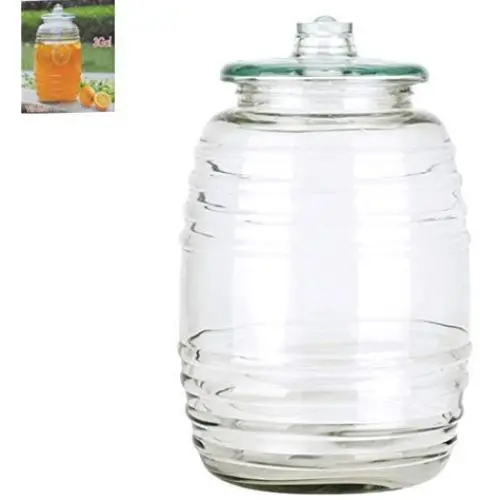 3 Gallon Glass Barrel Jar Vitrolero Aguas Frescas Water Juice Beverage Container With Lid Fiesta Catering Party Wedding