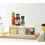 Spice Rack 3 Grids Spoon Kitchen With Lid Container Seasoning Box Herb Spices Storage Condiment Jar Cooking With Handle Desktop