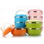 ZHX Thermal Insulated Lunch Box Bento Picnic Storage Mess Tin Food Jar Multilayer Stainless Steel For Students Children Outdoor Camping Blue 3