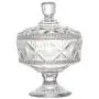 Crystal Candy Jar with Lid Exquisite Glass Covered Storage Jar Embossed Pattern Candy Dish Box (Diameter 12.5 cm) Crystal Candy Jar with Lid Exquisite Glass Covered Storage Jar Embossed Pattern Candy Dish Box (Diameter 12.5 cm)