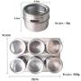 DUDDP Storage Spice lar set 6pcs/Set Magnetic Spice Jar Seasonings Containers Flavor Condiments Storage Box With Holder Rack Kitchen Accessories