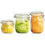 Yl Ly Glass Bottle Sealed Cans With Lid Small Household Honey Passion Fruit Storage Jar Glass Sugar Cans Set Round 500Ml+750Ml+1000Ml