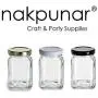 Nakpunar 12 Stück viktorianische Glasbehälter mit Plastikschalen (6 fl oz, Weiß)