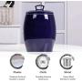 Airtight Food Storage Containers with Lids Large Porcelain Bulk Food Canisters Jars Ceramic,Kitchen Decor,Pantry Organization and Storage for Flour Snacks Sugar Coffee Cereals 5L/10L/20L Blue