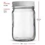 Glass Mason Jars (12 Pack) - 12 Ounce Regular Mouth Jam Jelly Jars, Metal Airtight Lid, USDA Approved Dishwasher Safe USA Made Pickling, Preserving, Decorating, Canning Jar, Craft and Dry Food Storage