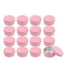 Healthcom 12 Pack 5 Oz Round Aluminum Tin Cans Screw Top Metal Steel Tins 150ml Lip Balm Tin Jars Cosmetic Containers Sample Favors Tins Food Storage Organization for Tea Salve Spice Candies(Pink)