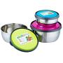 Set of 3 Stainless Steel Food Storage Bowl Leak-Proof Lunch Container with Dust-Proof Lids for Travel Hiking Camping Picnics Food Jar