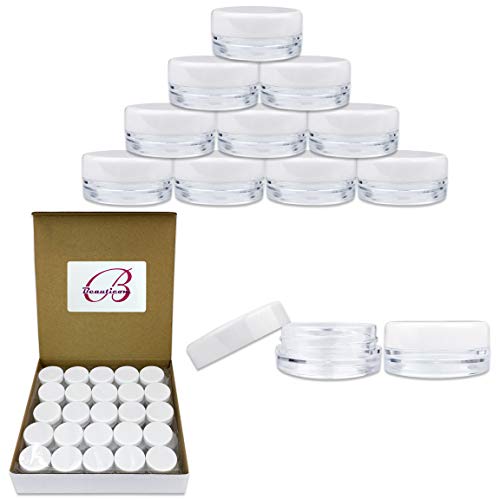 Bouteilles Rondes Transparents de 50 x 3g / 3ml de Qualité Professionnelle avec Caps Blancs pour Cosmétiques, Crèmes, Lotion, Maquillage, Perles, Charms, Pierres Précieuses, Accessoires et Bien Plus ! Bouteilles Rondes Transparents de 50 x 3g / 3ml de Qualité Professionnelle avec Caps Blancs pour Cosmétiques, Crèmes, Lotion, Maquillage, Perles, Charms, Pierres Précieuses, Accessoires et Bien Plus !