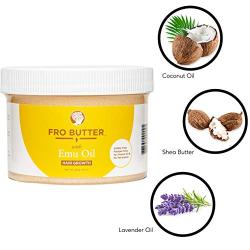 Fro Butter Emu Oil Hair Growth Treatment | Shea Butter, Virgin Coconut & Lavender Oil, Pumpkin Seeds & Nourishing Extracts | For Fast Hair Restoration, Split Ends, Damaged & Brittle Hair, Men & Women