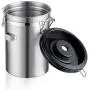 Stainless Steel Airtight Sealed Canister With Spoon Coffee Flour Sugar Container Holder Can Storage Bottles Jars For Coffee Bean,12.8X12.8X15Cm A Stainless Steel Airtight Sealed Canister With Spoon Coffee Flour Sugar Container Holder Can Storage Bottles Jars For Coffee Bean,12.8X12.8X15Cm A