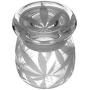 IncisoArt Hand Etched Vibe Storage Jar Sandblasted (Sand Carved) Glass Handmade USA Custom (4.5 Ounce (133ml), Cannabis Leaf Stash)
