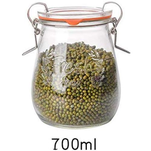 Yl Ly Glass Bottle Sealed Jar Passion Fruit Honey Lemon Transparent Jar Household Grain Storage Tank 700Ml (Send The Same Paragraph)
