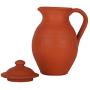 Handmade Earthen Clay Water Jug with Lid - Milk Water Jug Carafes Pitcher Table Top Kitchen Storage Eco Friendly Containers Pots Drinkware