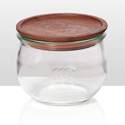 Weck 1/2 Liter 944 Tulip Jars with Wooden Lids, Case of 6