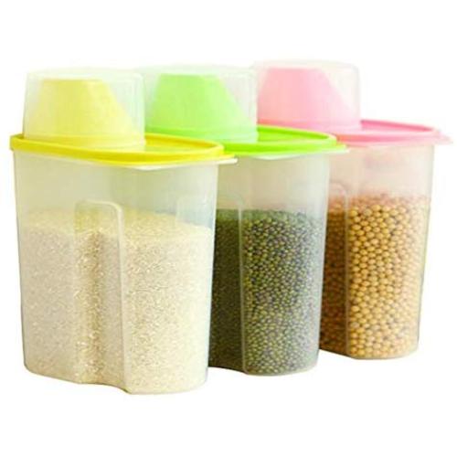 Yerflew 1PCS Airtight Dry Food Container Durable Storage Box Transparent Plastic Sealed Fresh-keeping Food Storage Container Storage Jar