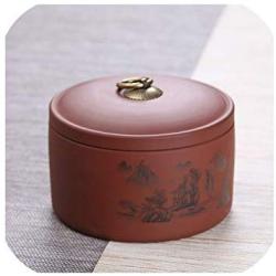 Purple Clay Tea Storage Jar Hand Painted Vintage Seal Caddy Accessories Tea Canister Coffee Beans Cans Decoration,F