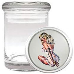 Pinup Girl Corset Sexy Vintage Medical Odorless Glass Jar