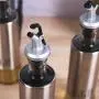 Bouteille d'Huile et Vinaigre en Verre 300/500ml - Accélérateur en Inox Anti-Fuite - Utile pour la Cuisine - Récipient de Stockage et de Service