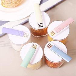 Kitchen Clear Acrylic Seasoning Box Set, 5 Piece Condiment Jar With Perforated Lid Portable Spice Storage Canister-a