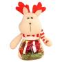 STOBOK Christmas Storage Jar for Treats, Cookies, Candy, Chocolate, Gift - Set of 2, Clear Candy Jar with Plush Santa Elk Dolls