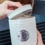 3-teiliges Europäisches Stauraumbehälter Set, Dichtbehälter für Kaffee, Tee, Zucker, Milchpulver – Wasserdicht, Korrosionsbeständig, eingelassene Konstruktion, Weiß.