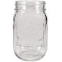 Sunshine Mason Co. Pint Regular Mouth Glass Mason Jars with White Plastic Storage Lids 6 Pack