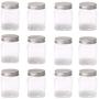 Cereal Storage Container 12 Packs Clear Plastic Containers with Silver Metal Lids Food Safe Stackable Transparent Storage Container