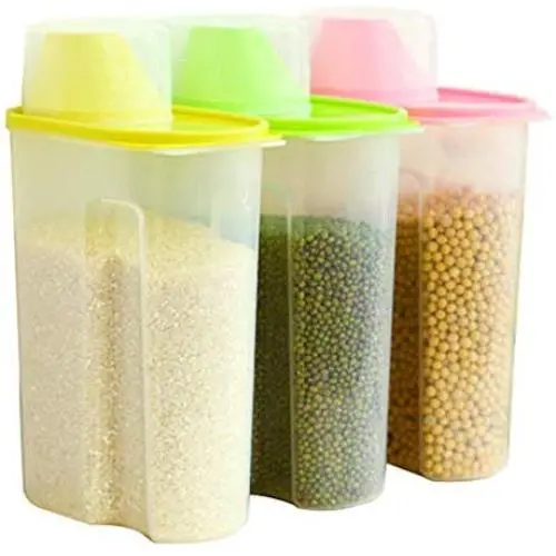 Yealsha Transparent Plastic Sealed Fresh-keeping Food Storage Container Storage Jar with Lids