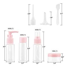 Vitog Travel Bottles Kit, TSA Approved Leak Proof Portable Toiletry Containers Set, Clear BPA Free PET Cosmetic Containers for Lotion, Shampoo, Cream, Soap, Set of 11