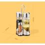 Kitchen Storage Containers Stainless Steel Glass Jar, Dining Table Spice Rack Set Four-Piece Set, Creative Sauce Vinegar Bottle
