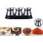 CSPFAIRY 4 Piece Set Kitchen Seasoning Jar with Cover and Serving Spoons Spice Box Seasoning Bottle Suitable for Every Family (Black)
