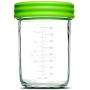 Nellam Baby Food Storage Containers - Leakproof, Airtight, Glass Jars for Freezing & Homemade Babyfood Prep - Reusable, BPA Free, Microwave & Freezer Safe (8x8oz, Green)