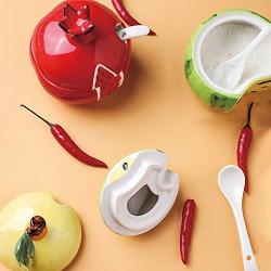 Ceramic Unseal Fruit Shape Storage Jar Minimalist Cute Coffee Sugar Tea Storage Bottle Organizer Decor Home,Pomegranate