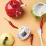 Ceramic Unseal Fruit Shape Storage Jar Minimalist Cute Coffee Sugar Tea Storage Bottle Organizer Decor Home,Pomegranate